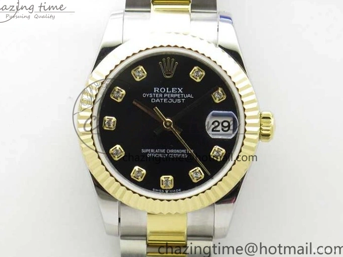 1225 StreetReady Datejust 31mm 278273 SS YG BP Maker Best Edition Black Diamonds Dial on SS YG Oyster Bracelet 2717
